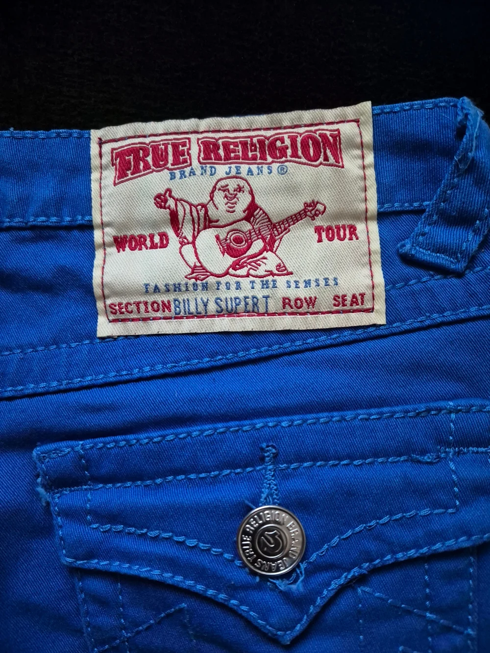 True Religion Billy Super T Bootcut Jeans Women's Size 29 Royal Blue Low Rise - Picture 5 of 9